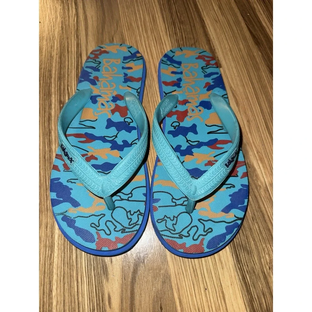 Relaxo Bahama's Flip Flops Men's‎ Sz Large BHG-33 Turquoise Blue